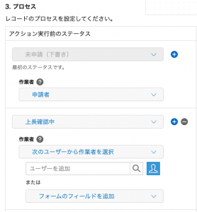 作業者の指定