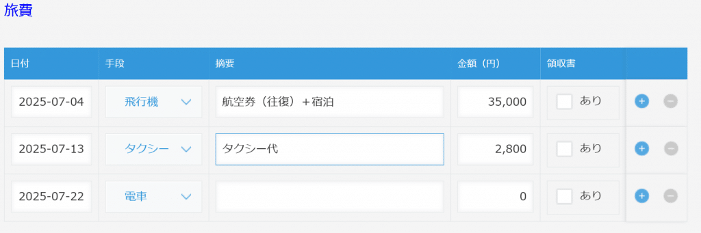 kintoneテーブル