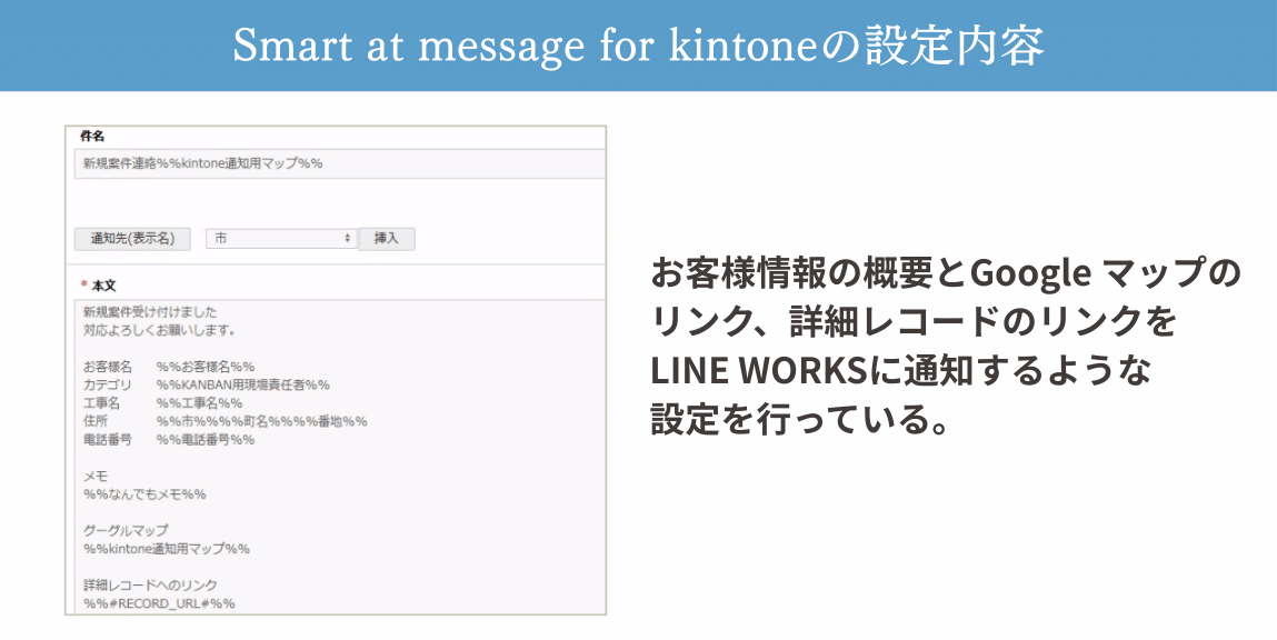 Smart at message for kintoneの設定内容R01