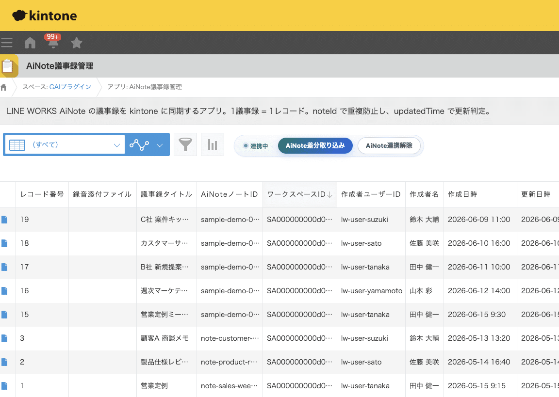 決まった時間にメンバー全員分を自動取り込み